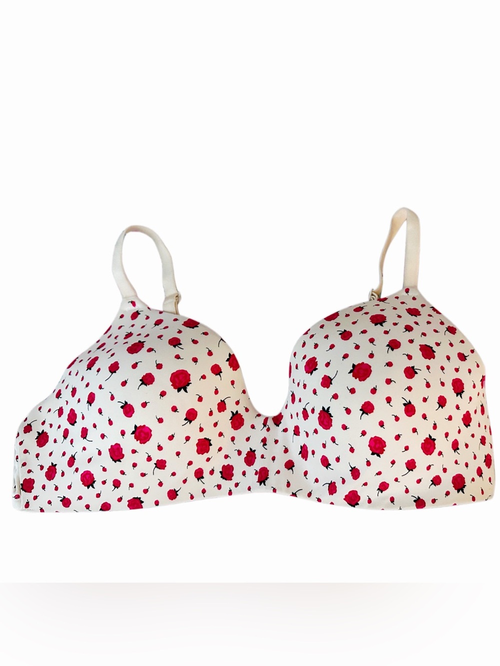PINK Victoria’s Secret Wear Everywhere Wireless Bra 38C Rose Print Lightly Lined
